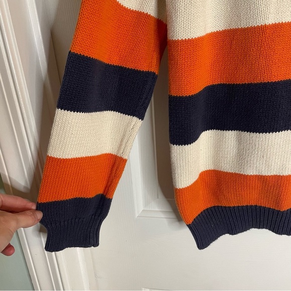GAP Blue, White, Orange Striped Pull-over Sweater Size 10L - Picture 3 of 7